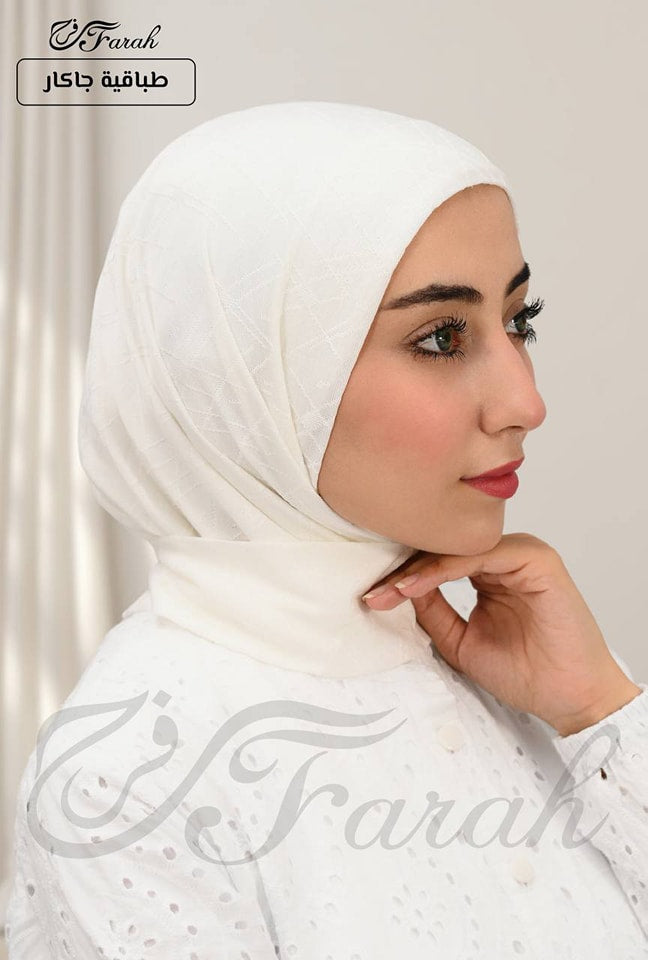 Snap Back One Piece Hijab- Jacquard
