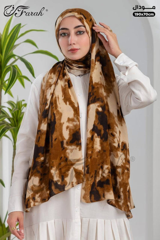 Printed Modal- Abstract Brown
