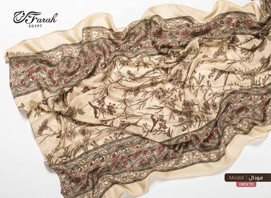 Printed Modal-  Beige Floral