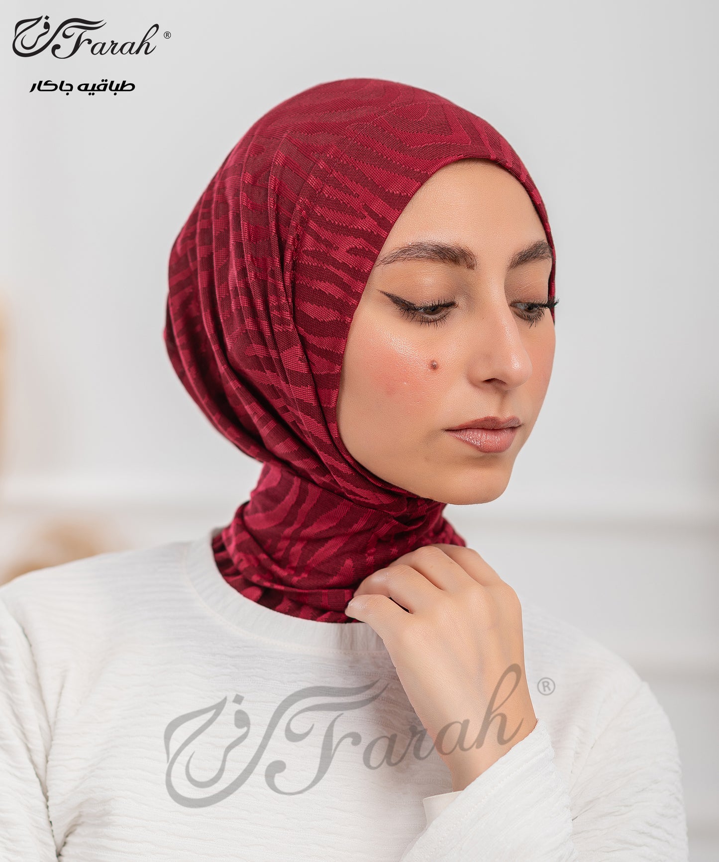 Snap Back One Piece Hijab- Jacquard