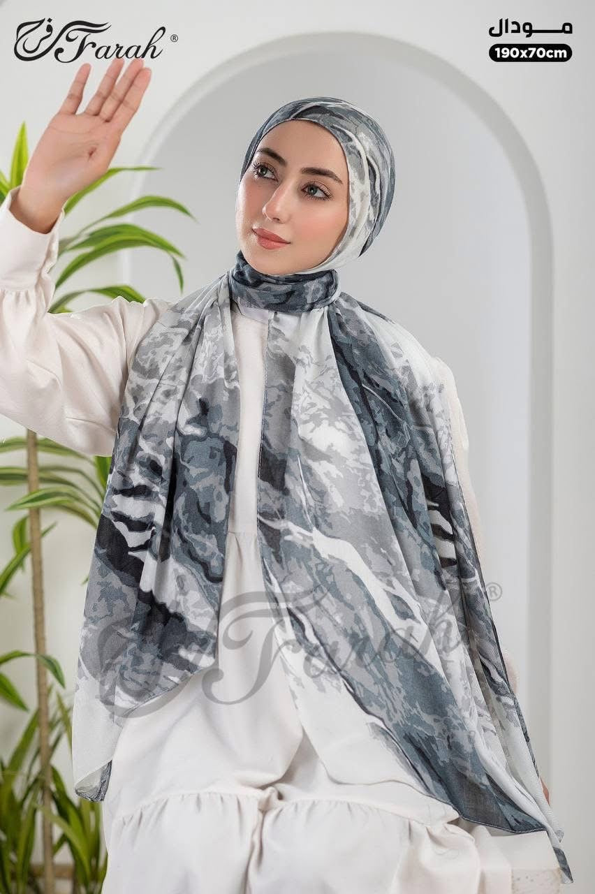 Printed Modal- Abstract Gray