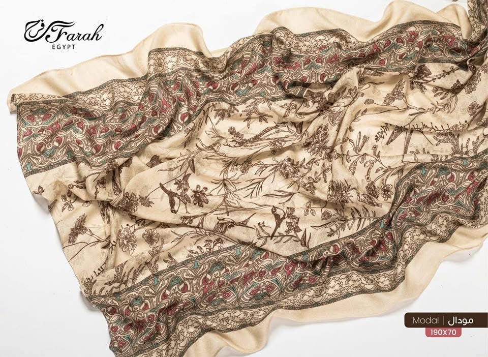 Printed Modal-  Beige Floral