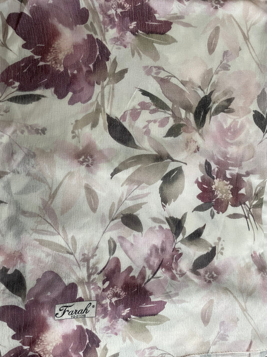 Cotton Crinkle Modal Hijab- Dark Purple Floral